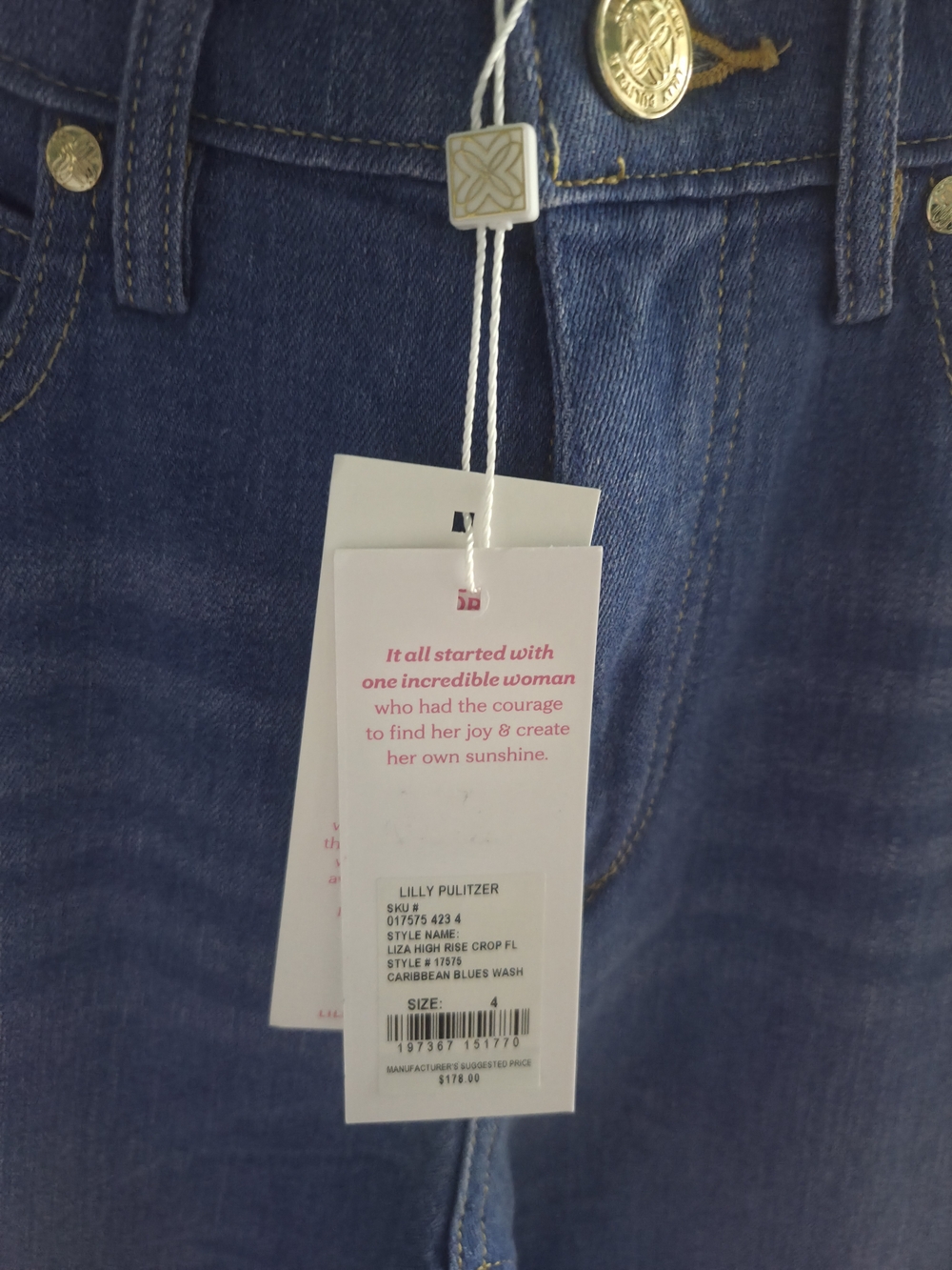 Lilly Pulitzer Liza High Rise Crop Jeans - Picture 4 of 5